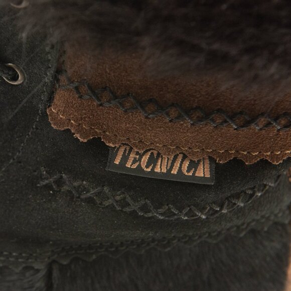 Tecnia Fur Snow Boots Cowhide Vintage 1990s Black Brown Size 38 New Without Box - Picture 7 of 9